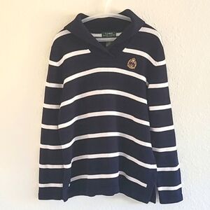 Lauren Ralph Lauren Sailor Sweater Sz.P/S. Navy and White Long Sleeves. Like New